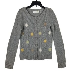 Anthropologie Charlie & Robin Cardigan Women XS  Cable Knit Wool Blend Sweater